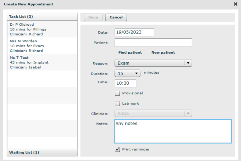 Appointments | DentalPlus Documentation*